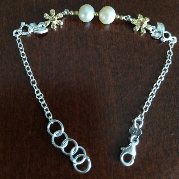 Sterling natural pearl bracelet artistic - Picture 8 of 8